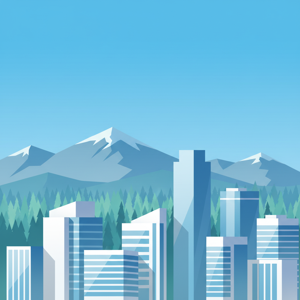 Aurora Colorado skyline illustration