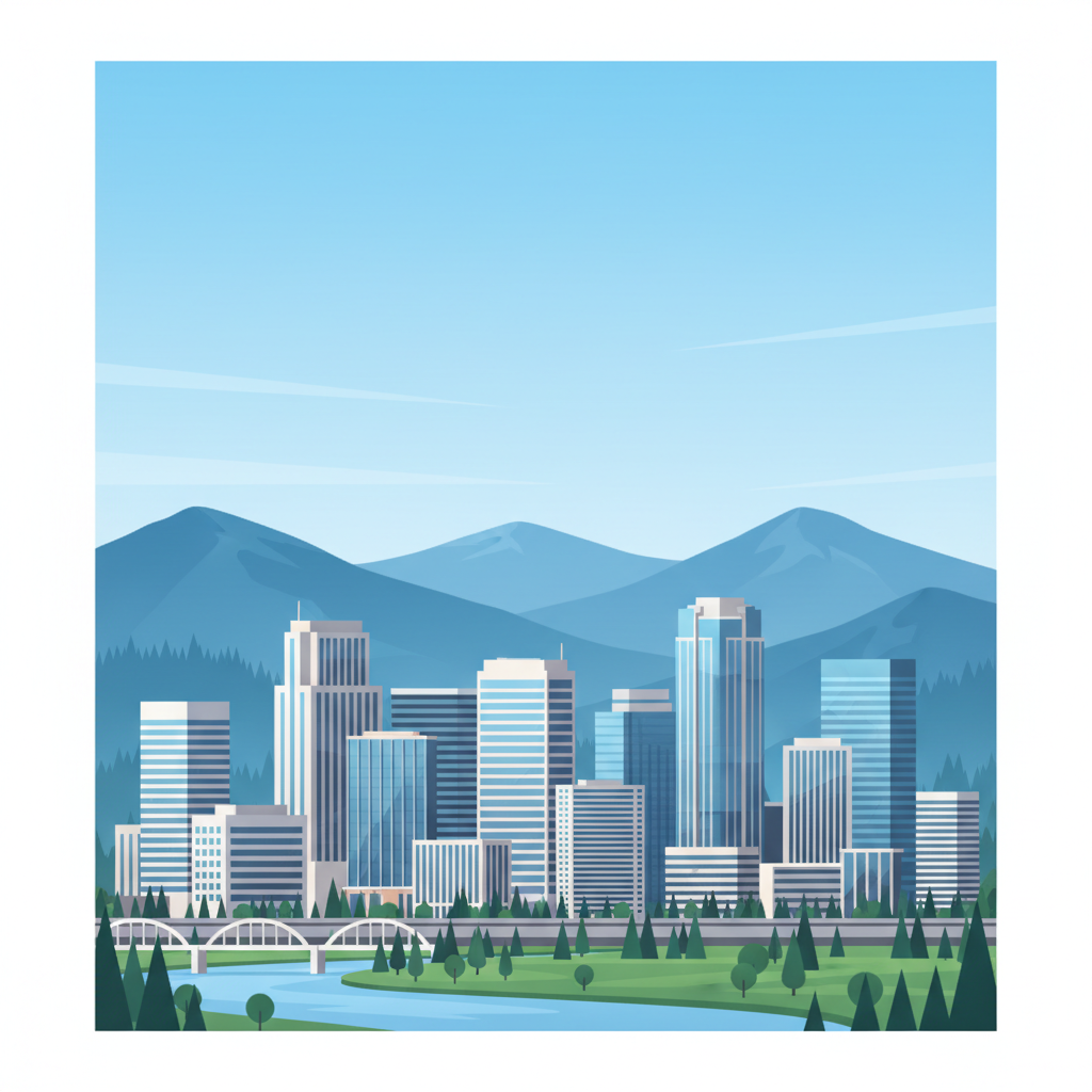 Boise Idaho skyline illustration