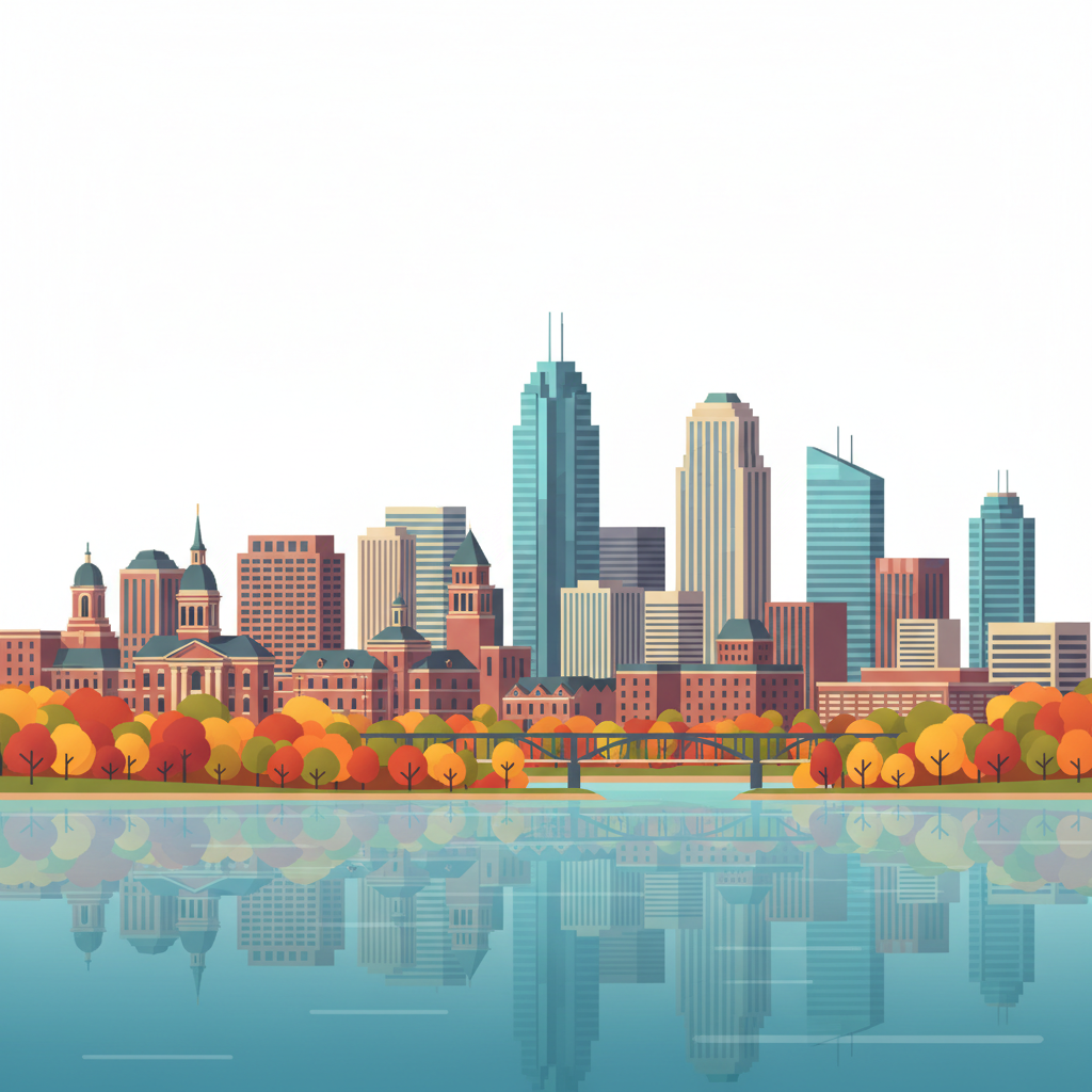 Columbus Ohio skyline illustration