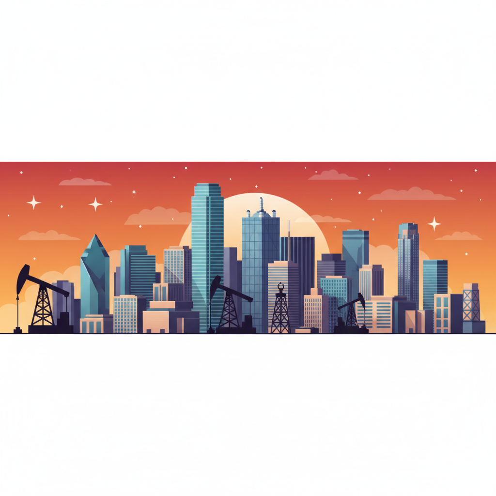 Dallas Texas skyline illustration