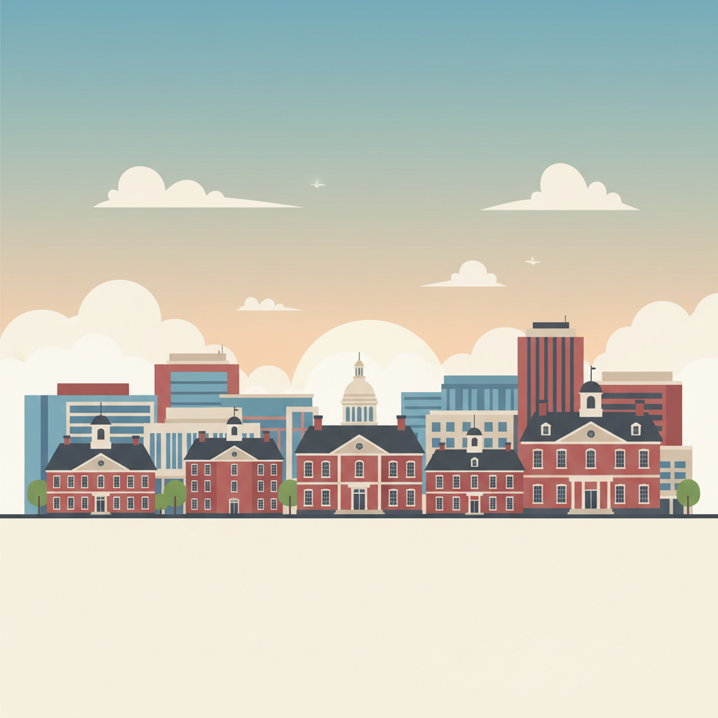 Dover Delaware skyline illustration