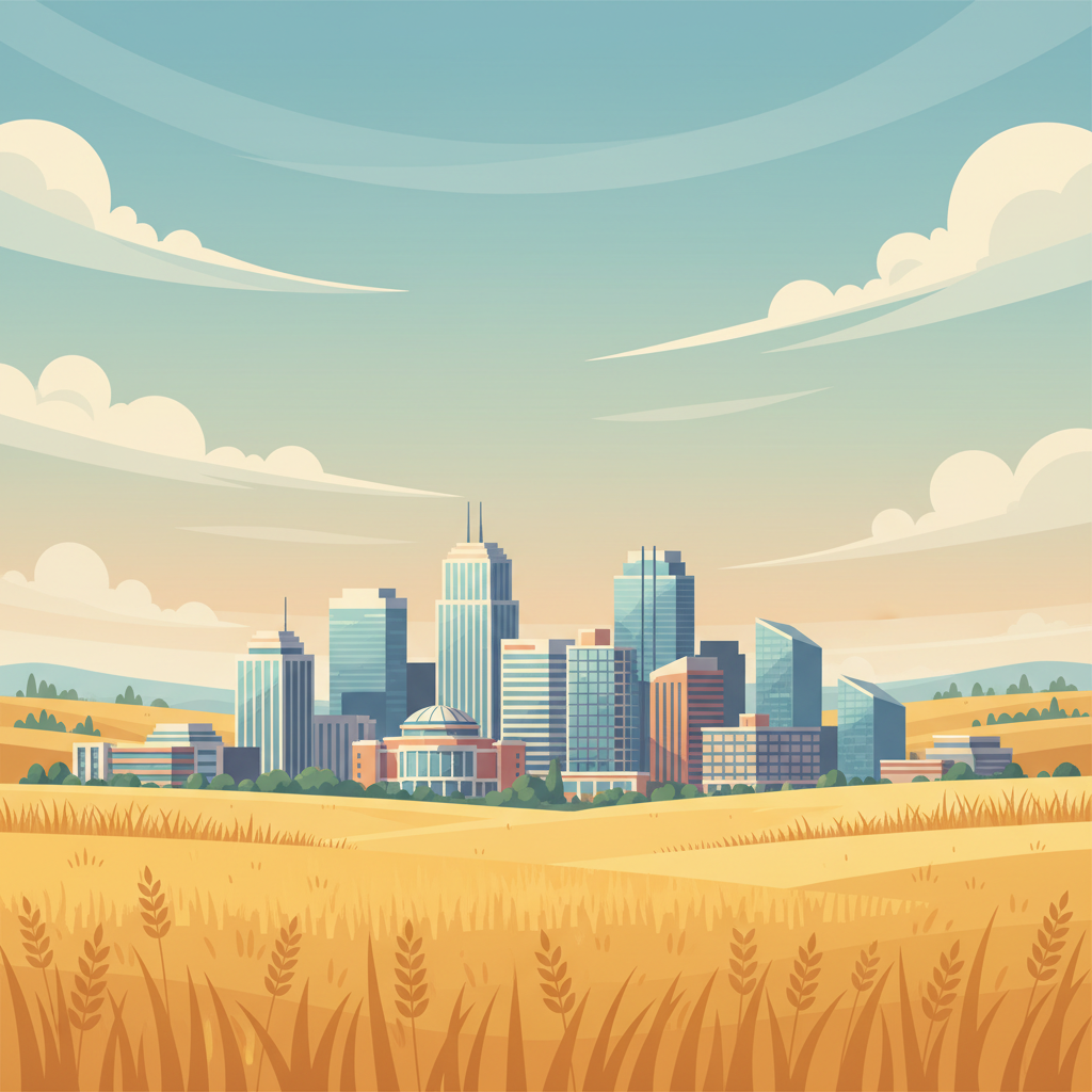 Fargo North Dakota skyline illustration