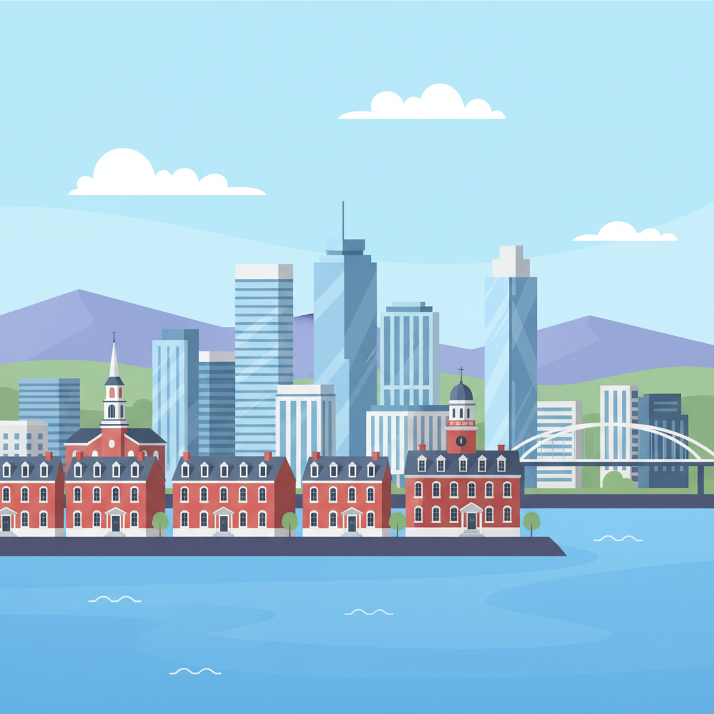 Frederick Maryland skyline illustration