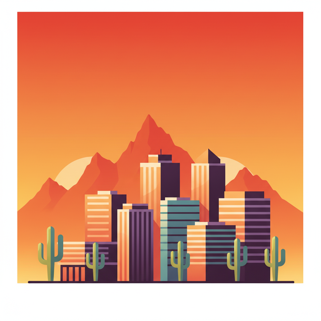 Mesa Arizona skyline illustration