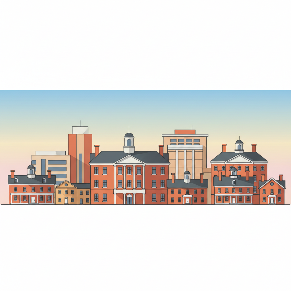 Newark Delaware skyline illustration