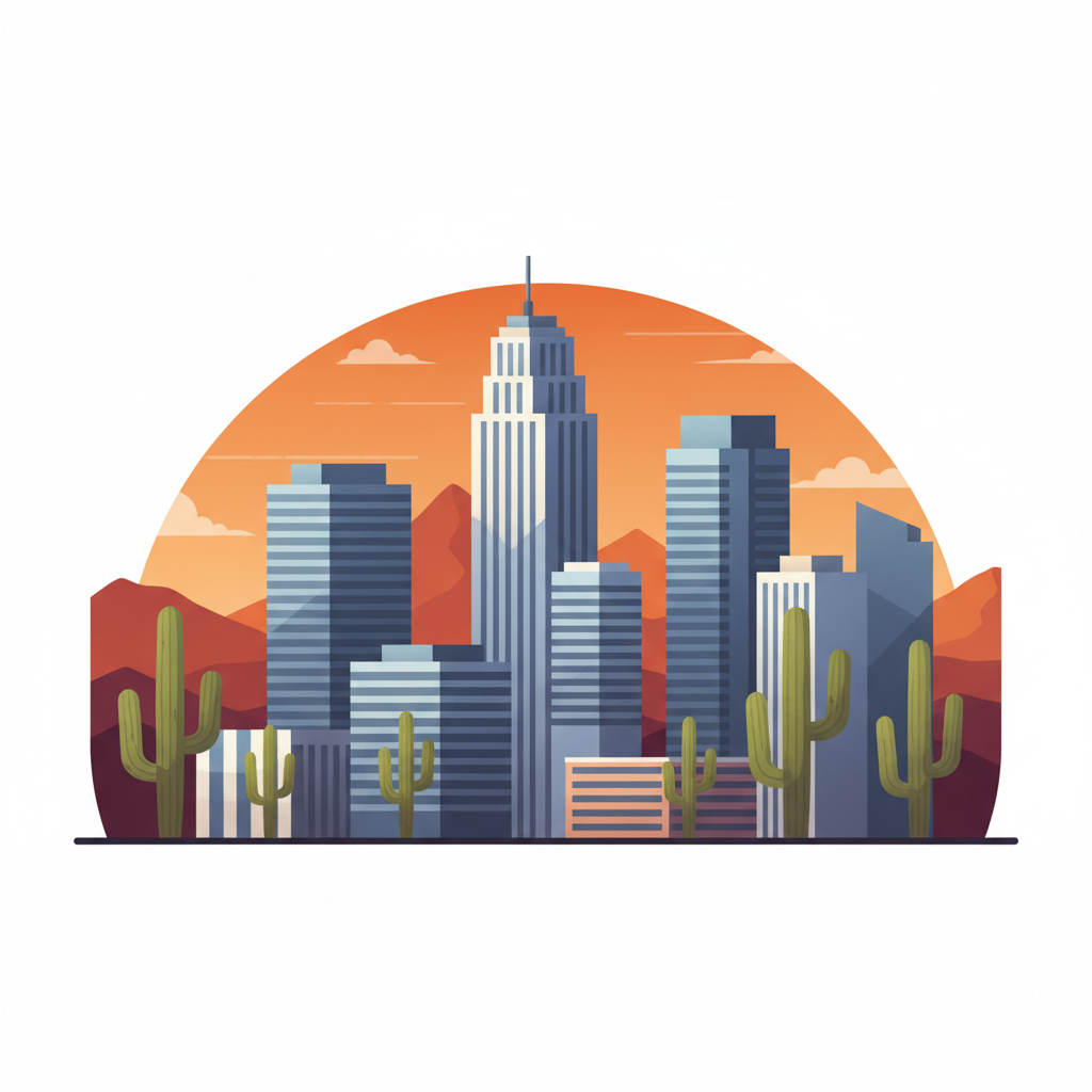 Phoenix Arizona skyline illustration