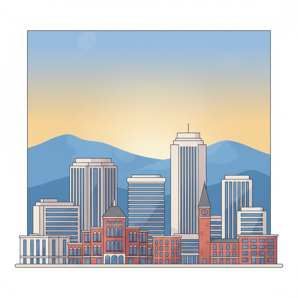 Raleigh North Carolina skyline illustration