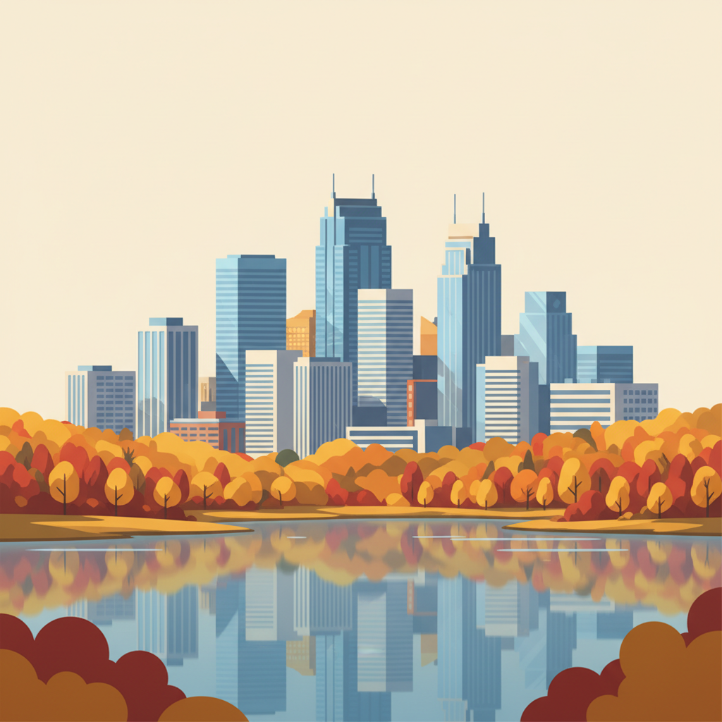 Rochester Minnesota skyline illustration