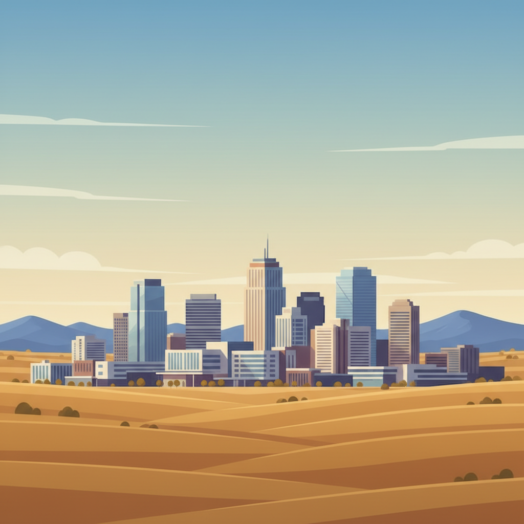 Sioux City South Dakota skyline illustration