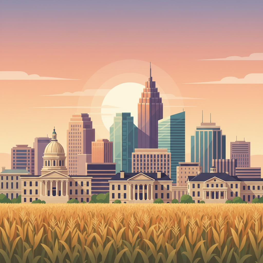 Springfield Illinois skyline illustration