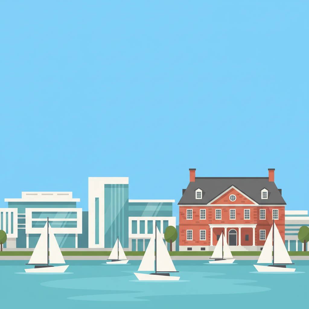 Warwick Rhode Island skyline illustration